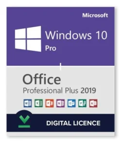 Windows 10 Pro + Microsoft Office 2019 Professional Bundle – Digital Licenses 1PC
