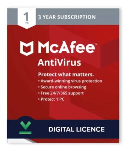 McAfee AntiVirus PC 1 Device 3 Years Activation